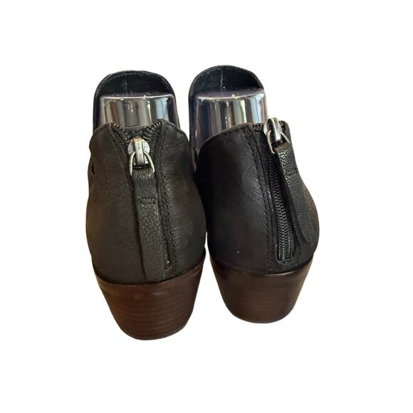 Lucky Brand Black Leather LP Freezia Booties Western Low Heel Ankle Boots 10M - Picture 5 of 8